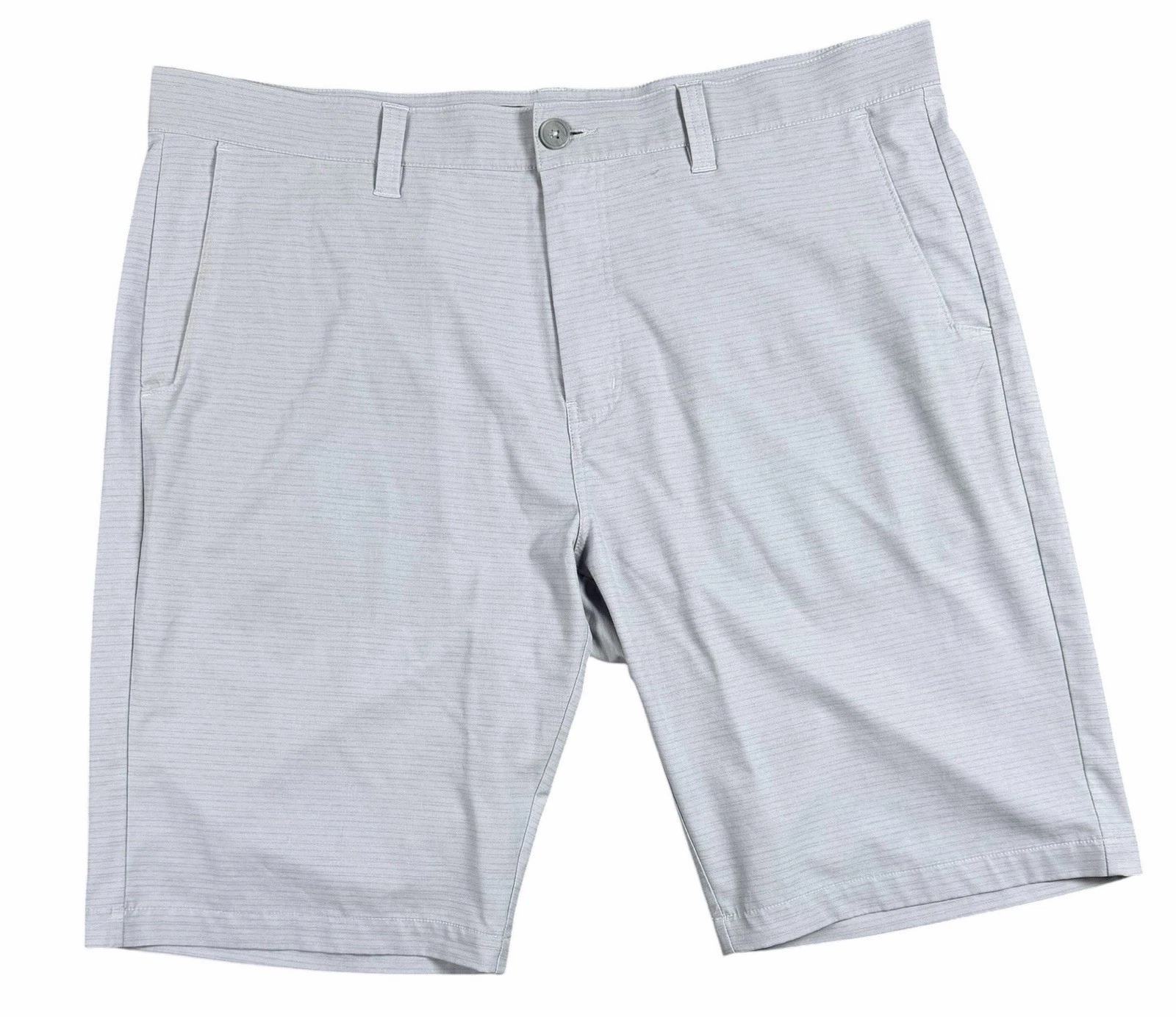 TravisMathew Men’s 38 Light Gray Heather Stretch Performance Chino Golf Shorts