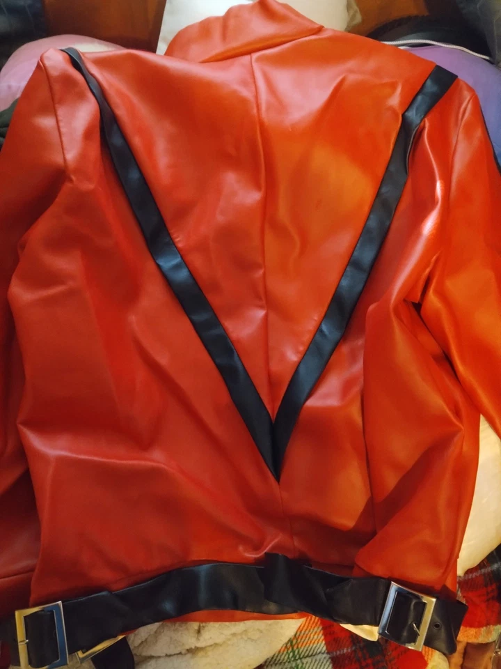 Michael Jackson Beat It Chaqueta Roja Vestir Halloween De lujo Adulto Disfraz Peluca Foto 2 de 4