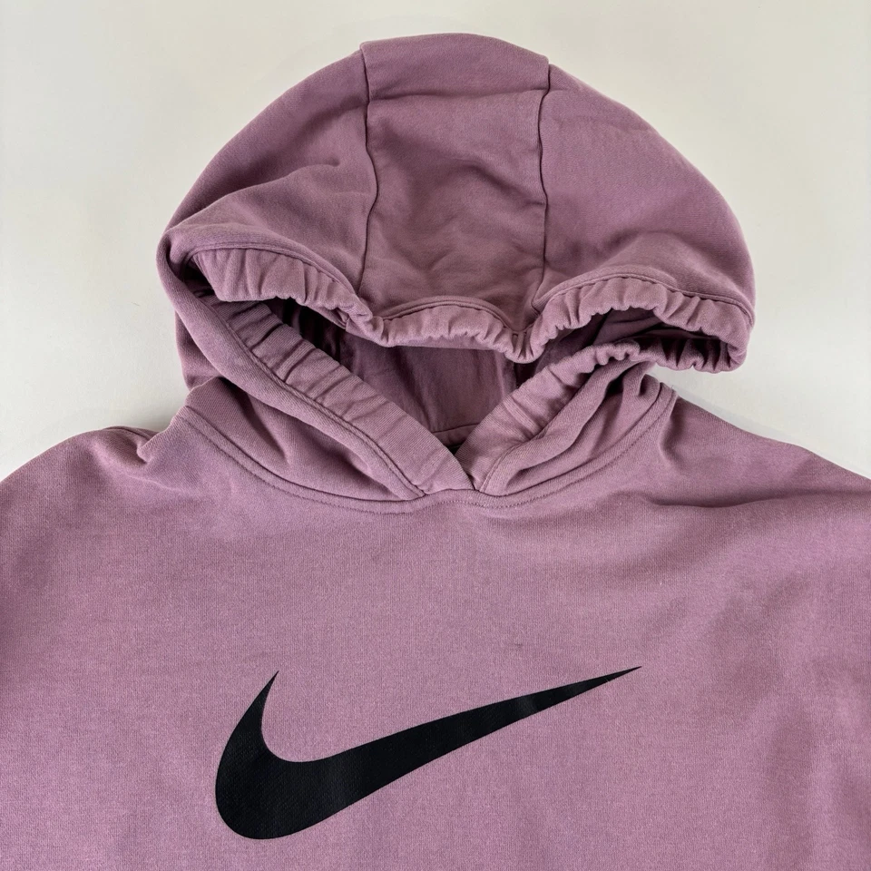 NIKE Mujer XL Granate Pullover Sudadera con Capucha Doble Swoosh Logo Foto 3 de 4