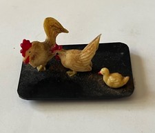 Celluloid Chicken Rooster Chick w/ Stand Vintage 1930s Japan