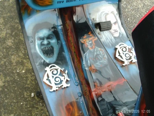 vespa px125 custom airbrushed ghost rider - Picture 3 of 7