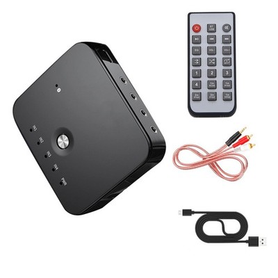 4 Port 3.5mm Stereo AUX Audio Switcher Music Bluetooth 5.0 Audio Receivers