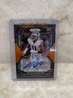 2021 panini chronicles prizm micah parsons rookie auto /75 dallas cowboys