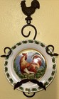 Brown Metal Finish~1 PlateHolder~Rooster Top~Great Condition Shown With 8” Plate — photo 1