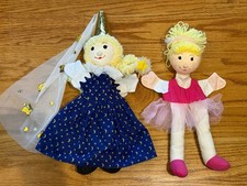 Vintage Handmade Medieval Princess Ballerina Hand Puppets Toys Teacher Classroom