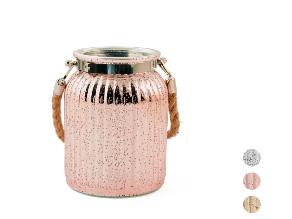 Glass Candle Holder, Assorted Colors, 11Cm X 15Cm, H&H