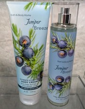 Bath  Body Works JUNIPER BREEZE Body Cream  Fragrance Mist 2 PC SET Full Size