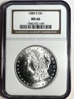 1880 S     MORGAN DOLLAR  NGC MS 66 BEAUTIFUL OLD HOLDER