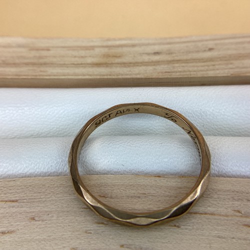 Vintage APEX 9ct Yellow Gold Geometric Facet Ring Size P/7½ 1.6g (J) MO#8922 - Picture 3 of 6