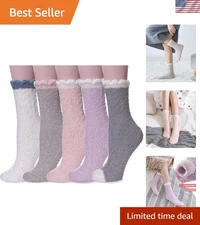 Luxurious Winter Fuzzy Socks for Women: Fluffy, Warm & Gift-Ready (5 Packs)
