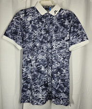 J Lindeberg Polo Shirt Men's M Tour Tech Ocean Camou Regular Fit Performance