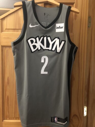 Camiseta deportiva auténtica de los Nike Brooklyn Nets edición destacada de Meigrey talla 48 usada en el juego - Imagen 1 de 8