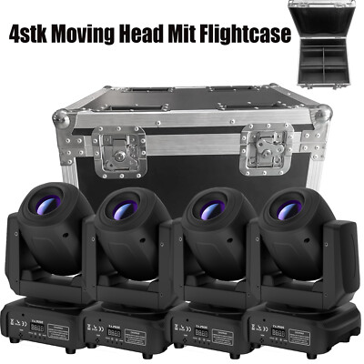 4stk 150W LED Beam Moving Head Prisma 8 Gobo DMX Bühnenlicht dj Disco Ostern