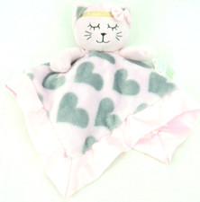 Nursery Rhyme Baby Lovey Security Blanket Kitty Cat Pink Velour Plush New
