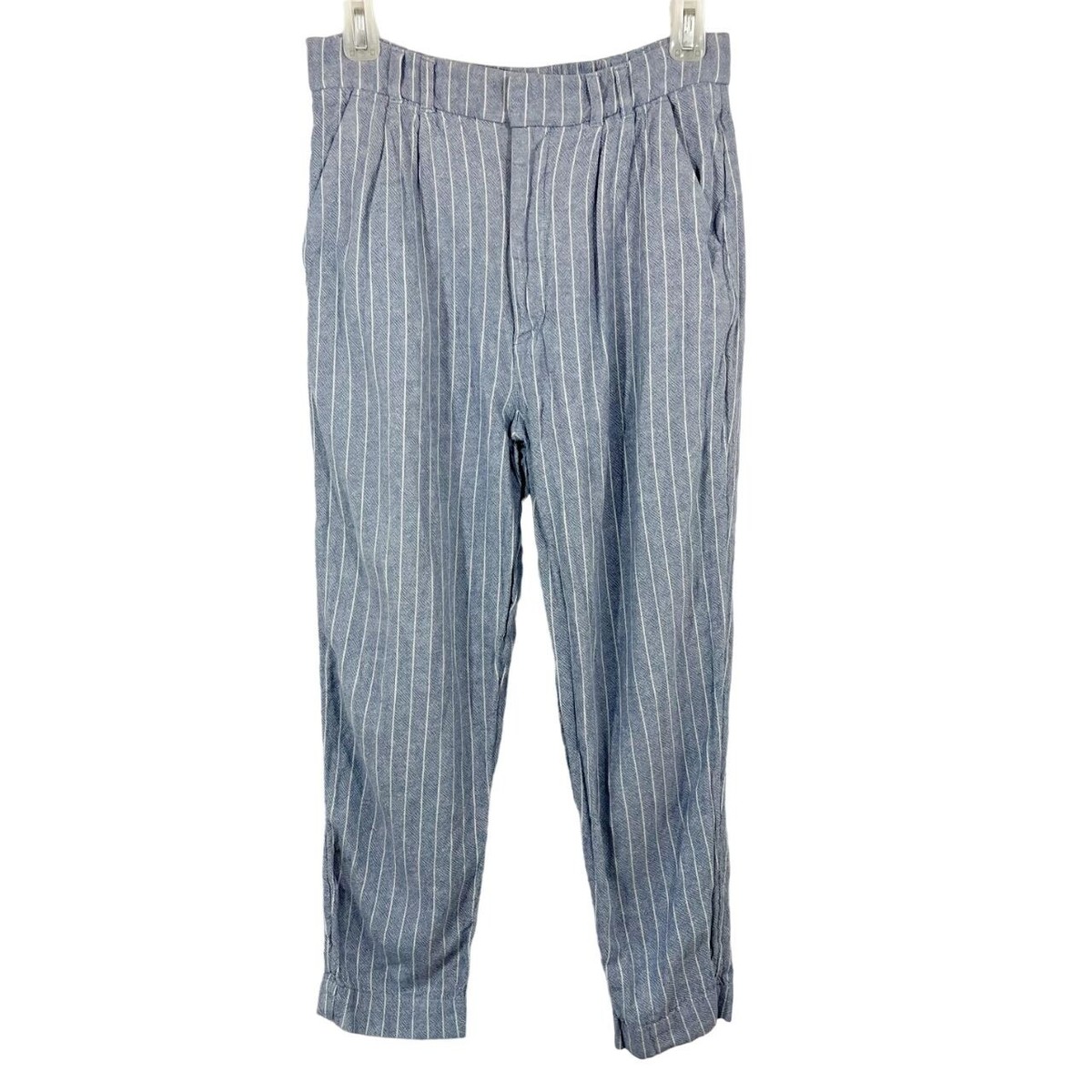 Abercrombie Fitch Blue White Striped Linen Pants Business Casual Size  Small