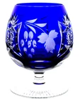 Nachtmann Traube Cobalt Blue Cut to Clear Crystal Brandy Glass Snifter