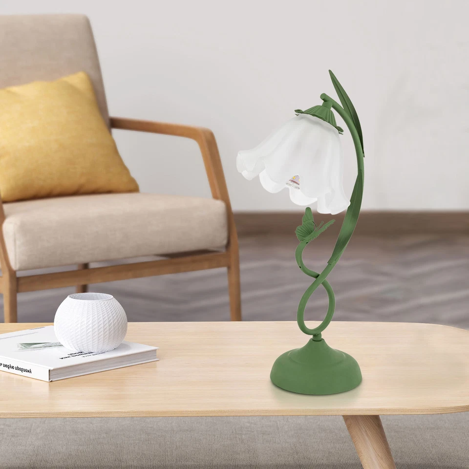 Flower Table Lamp - Elegant Glass Design for Bedside & Desk Lighting - Image 3 of 4