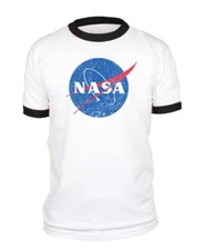 NASA MEATBALL LOGO - Unisex Cotton Retro Ringer Style T-Shirt
