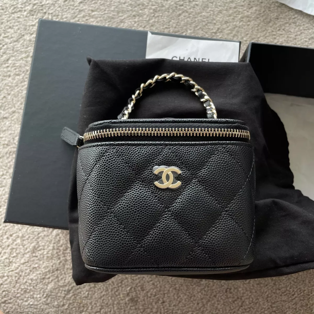 Chanel Vanity With Chain Mini Black Nice Bag #20 Chanel Vanity With Chain Mini Black Nice Bag