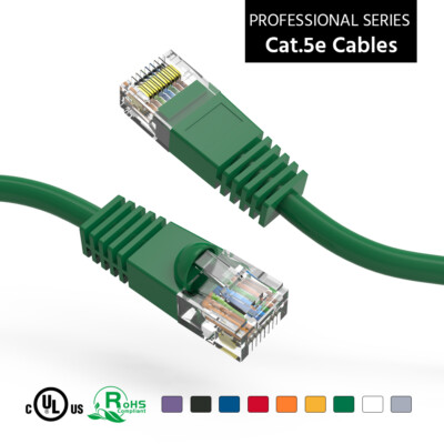 9'ft CAT5'e  Network LAN Patch Cable Cord 350 MHz RJ45 Pack Ethernet utp Copper
