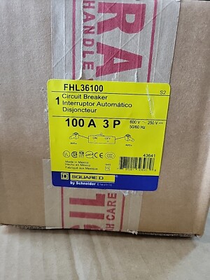 NEW Square D FHL36100 100A 3P 600V~250V Circuit Breaker
