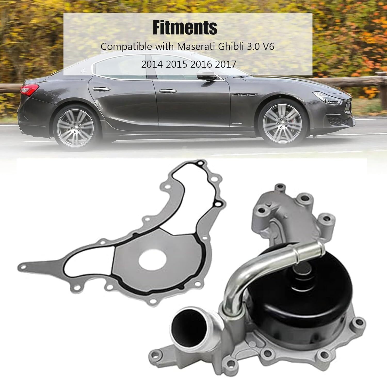 Engine Water Pump For Maserati Quattroporte Ghibli 3.0 V6 297912, 330424, 299667