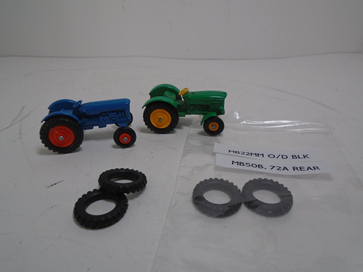 Matchbox 22mm O/D Grey Plastic Tires Fits 72a Fordson,50b John Deere