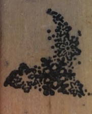 Stampkins Wood Mounted Rubber Stamp - Flower Corner
