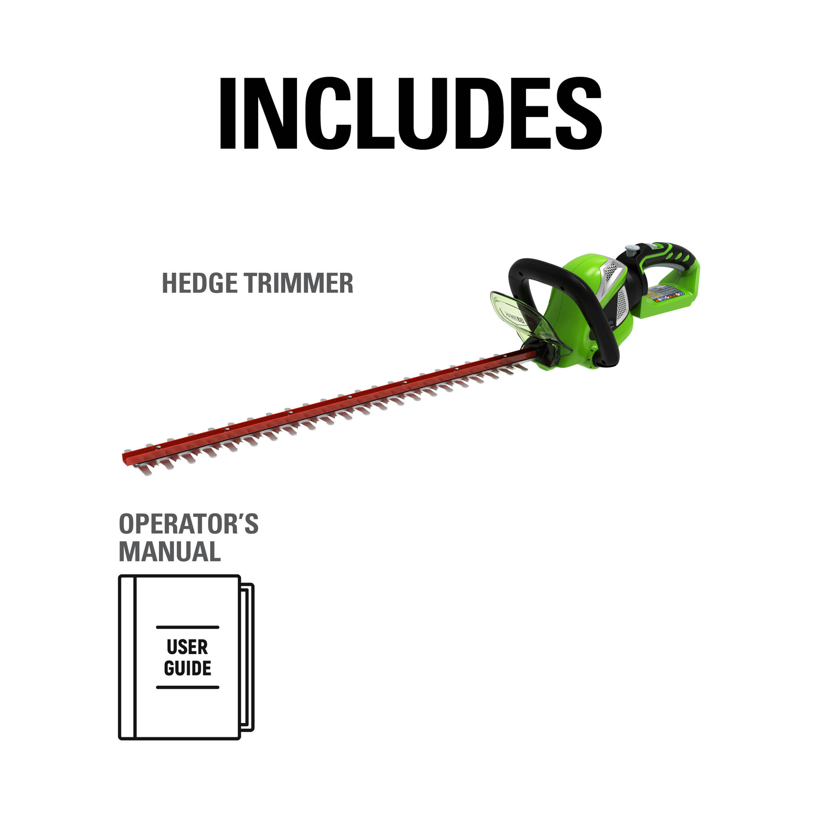 24" 40 Volt Battery Powered Power Cordless Hedge Trimmer Outdoor Power Tool Only