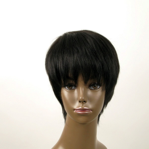 Perruque afro femme cheveux naturels coupe courte JEAN 01 volume et légèreté