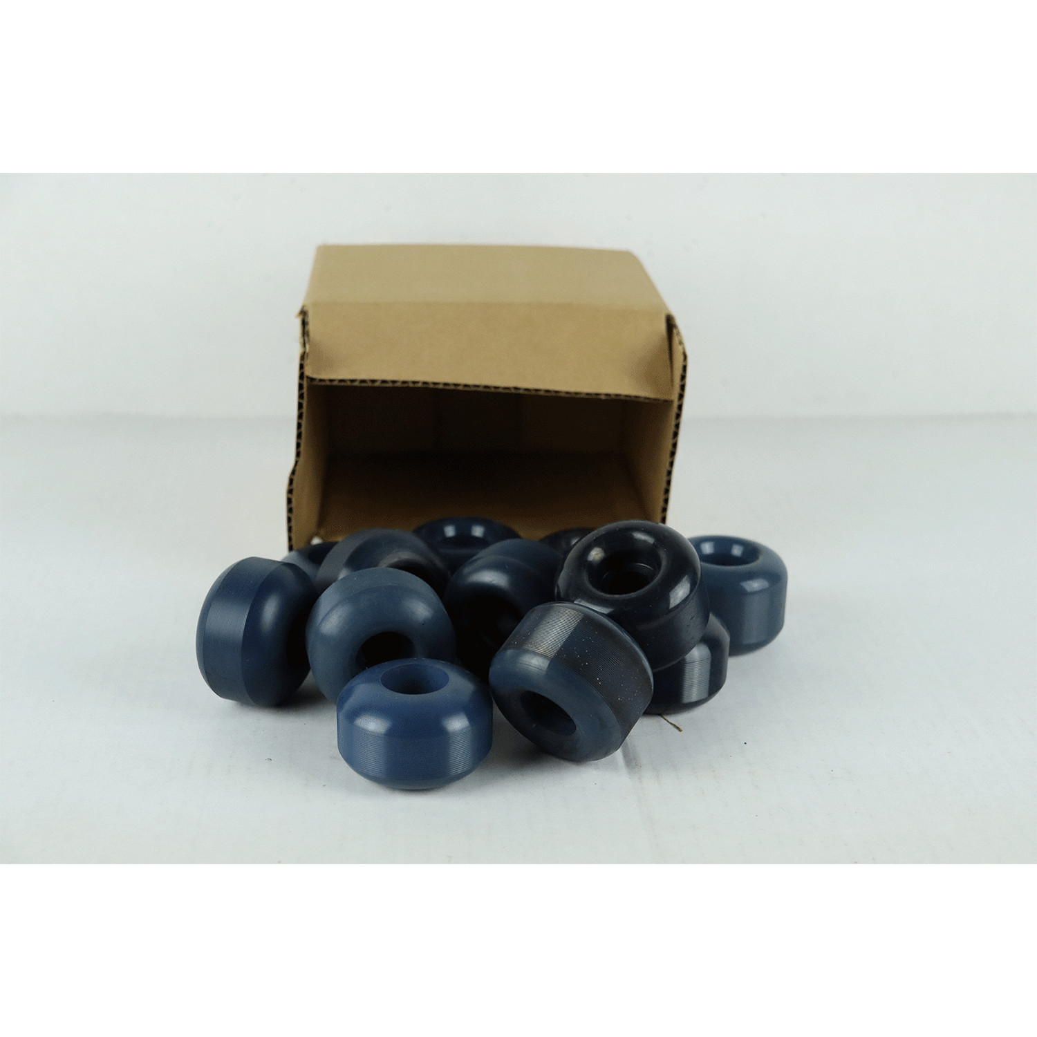 Blemished Box of 52mm Blank Blue Skateboard Wheels - 12 Wheels in Box