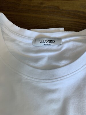 VALENTINO ホワイト Tシャツ 大きなVロゴ New Auth Valentino Garavani Men Big V Front Logo T-shirt