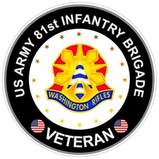 US ARMY 81st Infantry Brigade Veteran Bumper Sticker Military Decal 5"