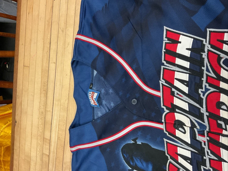 CAMISETA ESTILO BÉISBOL CAPITÁN AMÉRICA VINTAGE RARA 2002 MARVEL COMICS TALLA L Foto 2 de 4