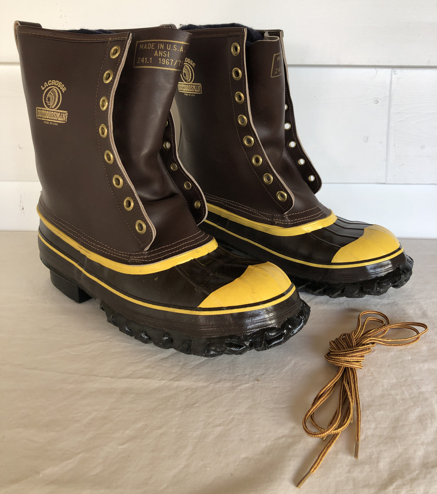 LaCrosse Outdoorsman Size 8 Steel Toe Boots Liners Snow Waterproof Lace Up USA eBay