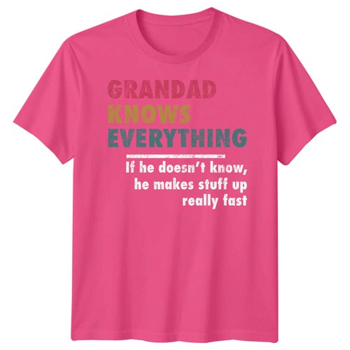 Men Grandad Knows Everything Funny Fathers Day T-Shirt Tee Best Dad Ever Papa#FD - Picture 20 of 34