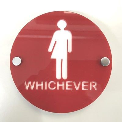 Round Bathroom /"Bath /& Bubbles/" Sign Red /& White Gloss Finish /& Chrome Fixings