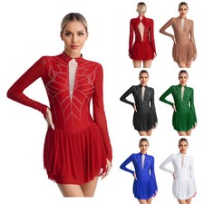 Womens Dancing Dresses Performance Dance Outfit Figure Skating Dress Stage