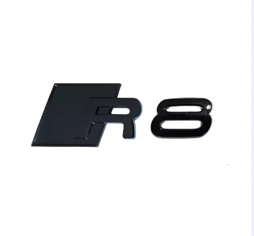 All Black R8 FIT AUDI R8 REAR TRUNK EMBLEM BADGE NAMEPLATE DECAL LETTER NUMBER