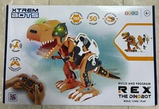 Xtrem Bots Rex The Dinobot Remote Build Code Lights Sounds Orange RC Kids Toy