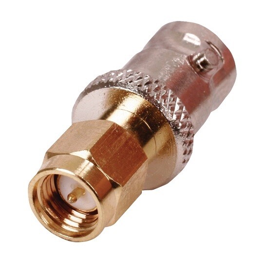 2x SMA Male Plug to BNC Female Socket Adaptor Convertor wth Gold Plated Contacts