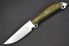Busse Custom Meaner Street .17" Satin INFI Blade, Full Curly Oak Wood Handle