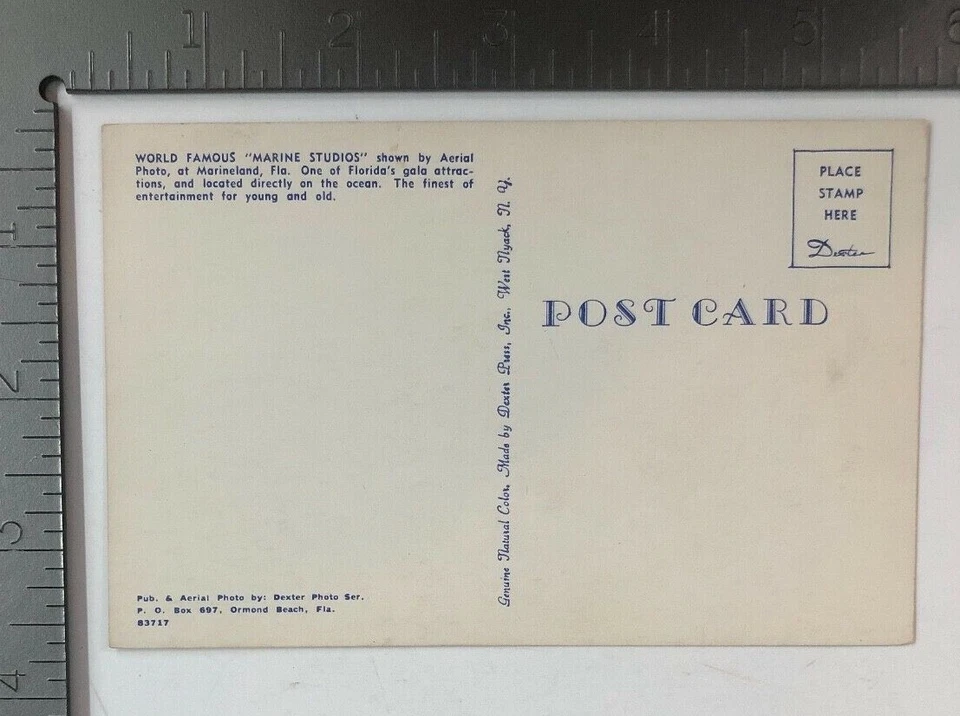 Vintage Postcard Ariel View Marine Studios Marineland Florida  Foto 2 de 2