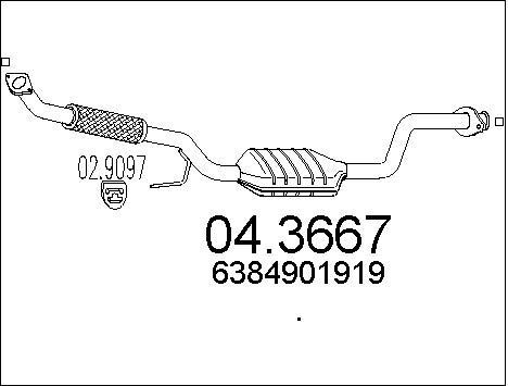 Catalyseur d'échappement Vito Fourgon 110 D 2.3 pièce de rechange pour Mercedes W638 diesel