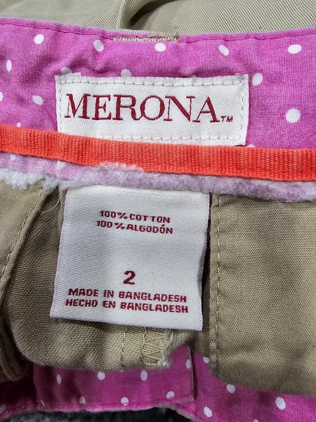 Pantalones cortos chinos caqui Merona para mujer talla 2 Foto 3 de 3