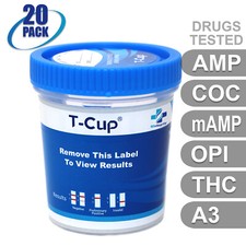 NEW Mintegrity Drug Test 5-Panel T-Cup Urine Home Kit 20-Pack MI-TDOA-254A3