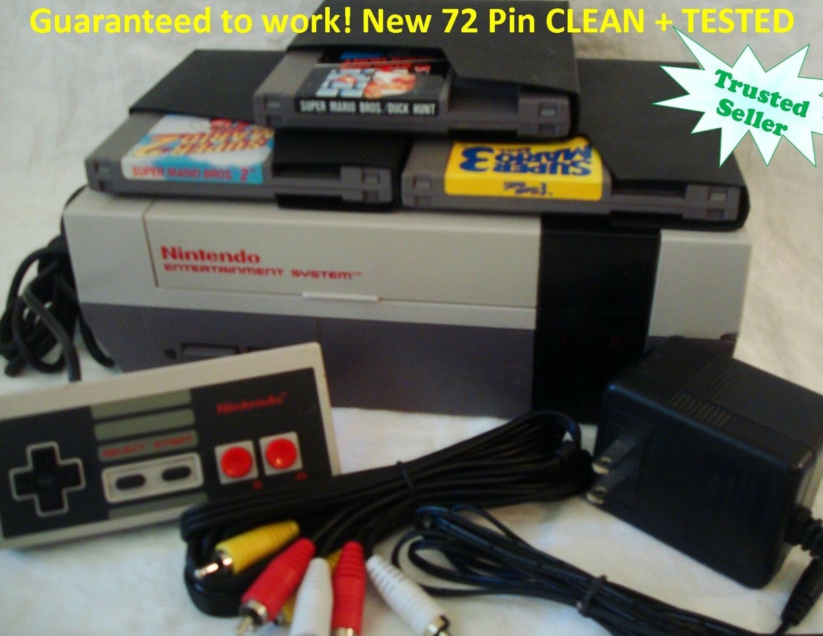 Classic NES Console Bundle W/ Mario Bros 1, 2, 3, Dr Mario & Tetris 2 - Refurbished, Tested