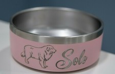 Personalized Dog Bowl - Durable, Non-Skid, Stainless Steel-42oz Name and Breed