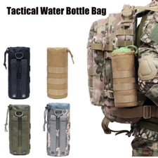 Tactical Water Bottle Bag Military Molle Hiking Belt Holder Outdoor Kettle Pouch