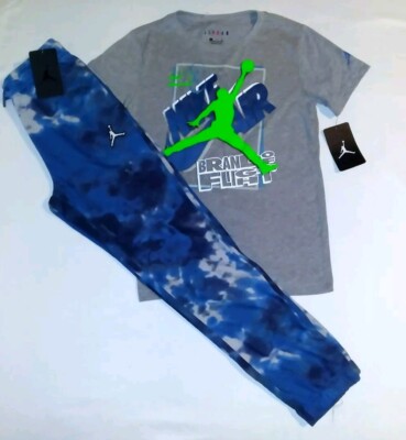 Jordan Boys Youth 2pc Jogger Bottom & Tee Set- Medium 